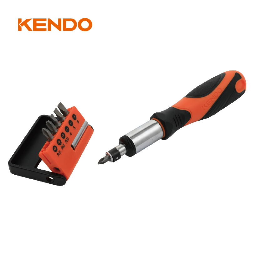 8pc aluminium-alloy Comfortable chrome Ratchet Screwdriver Bits Set