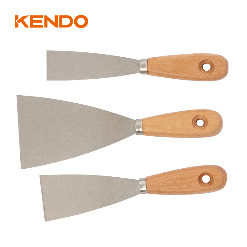 3pc Scraper Wooden Handle Set
