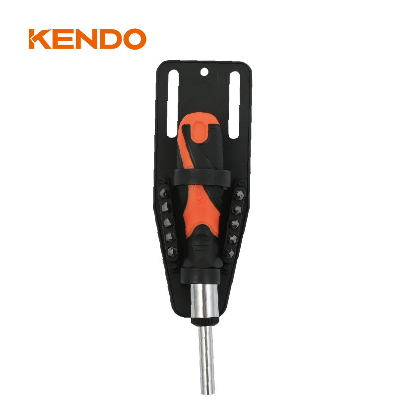 11pc Carbon-Steel Magnetic Chrome Ratchet Screwdriver Bits Set